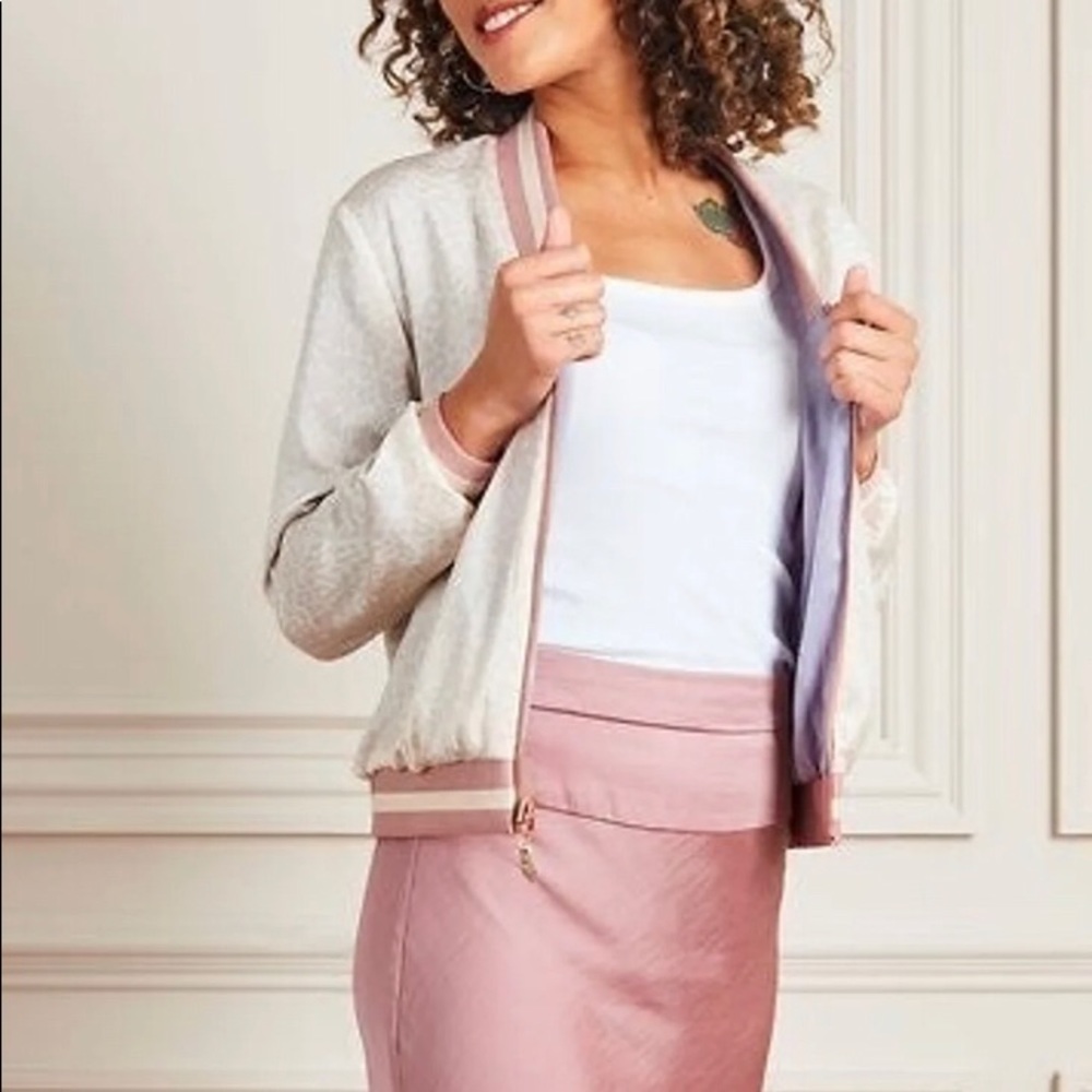 Stella & Dot Jackets & Coats Stella & Dot Reversible Lavenderpink Bomber